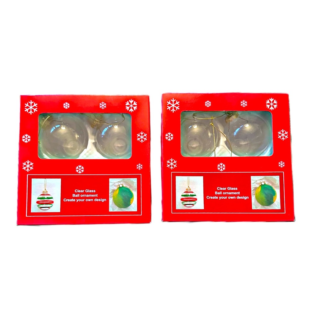 Clear Glass Ball Ornament Bundle - 2 boxes Create your own Design